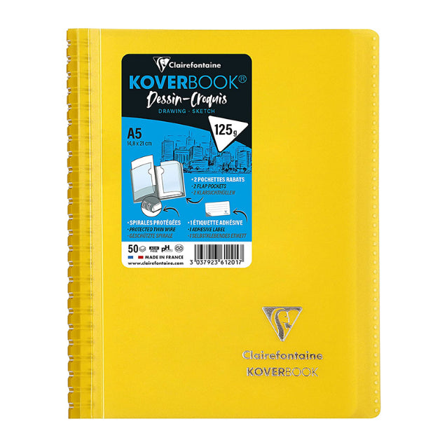 CLAIREFONTAINE Koverbook PP WB Sketchbk 125g A5 100s Yellow Default Title