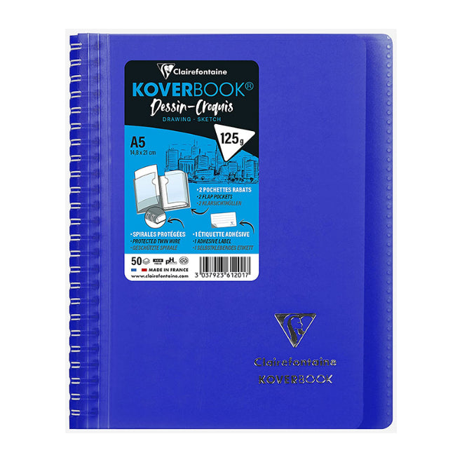 CLAIREFONTAINE Koverbook PP WB Sketchbk 125g A5 100s Navy Blue Default Title