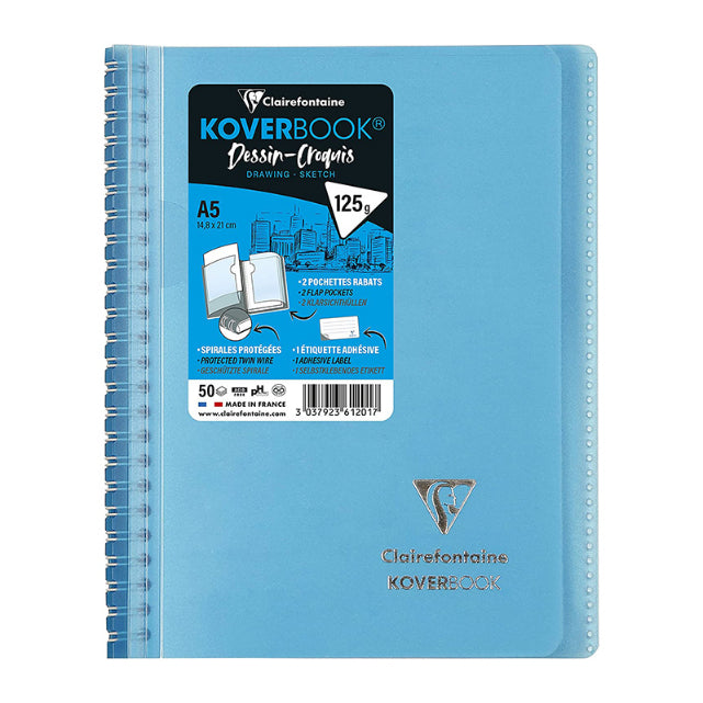CLAIREFONTAINE Koverbook PP WB Sketchbk 125g A5 100s Blue Default Title