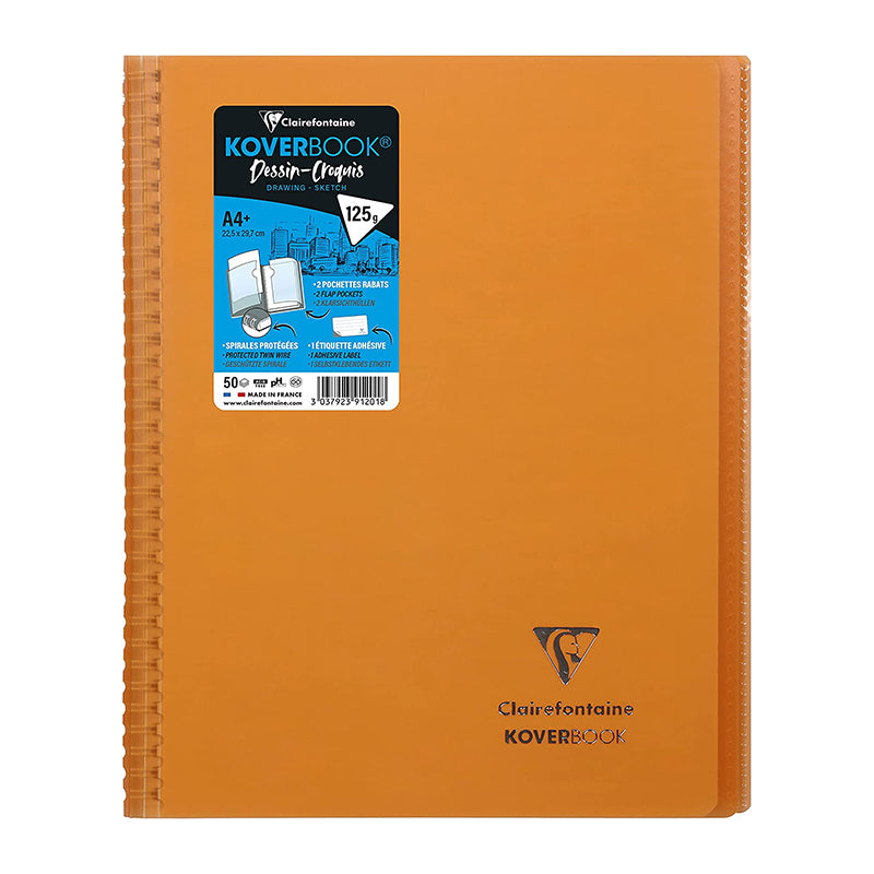 CLAIREFONTAINE Koverbook PP WB Sketchbk 125g A4+ 100s Orange Default Title
