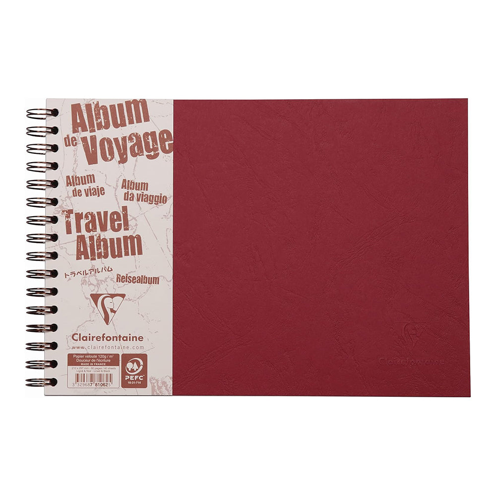 CLAIREFONTAINE Age Bag Travel Album A4 L 80s Lined+Plain Red