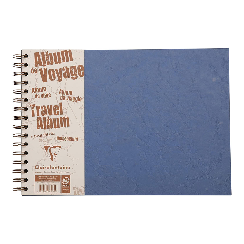 CLAIREFONTAINE Age Bag Travel Album A4 L 80s Lined+Plain Blue
