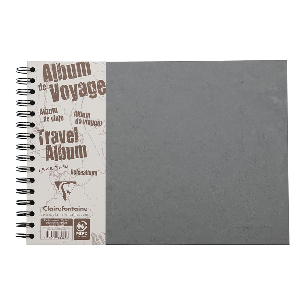 CLAIREFONTAINE Age Bag Travel Album A4 L 80s Lined+Plain Gray