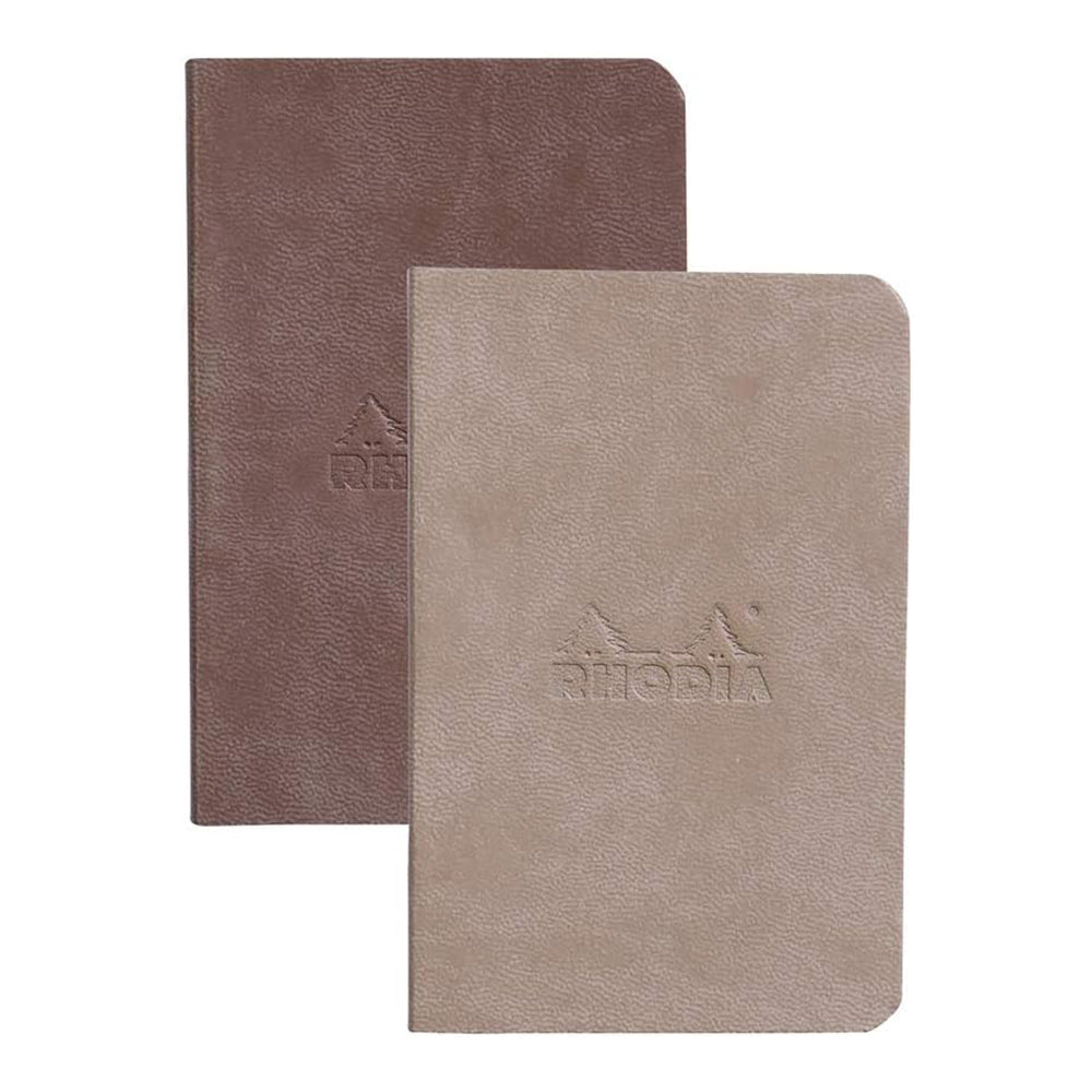 RHODIArama Mini 2s 70x105mm Lined Chocolate+Taupe