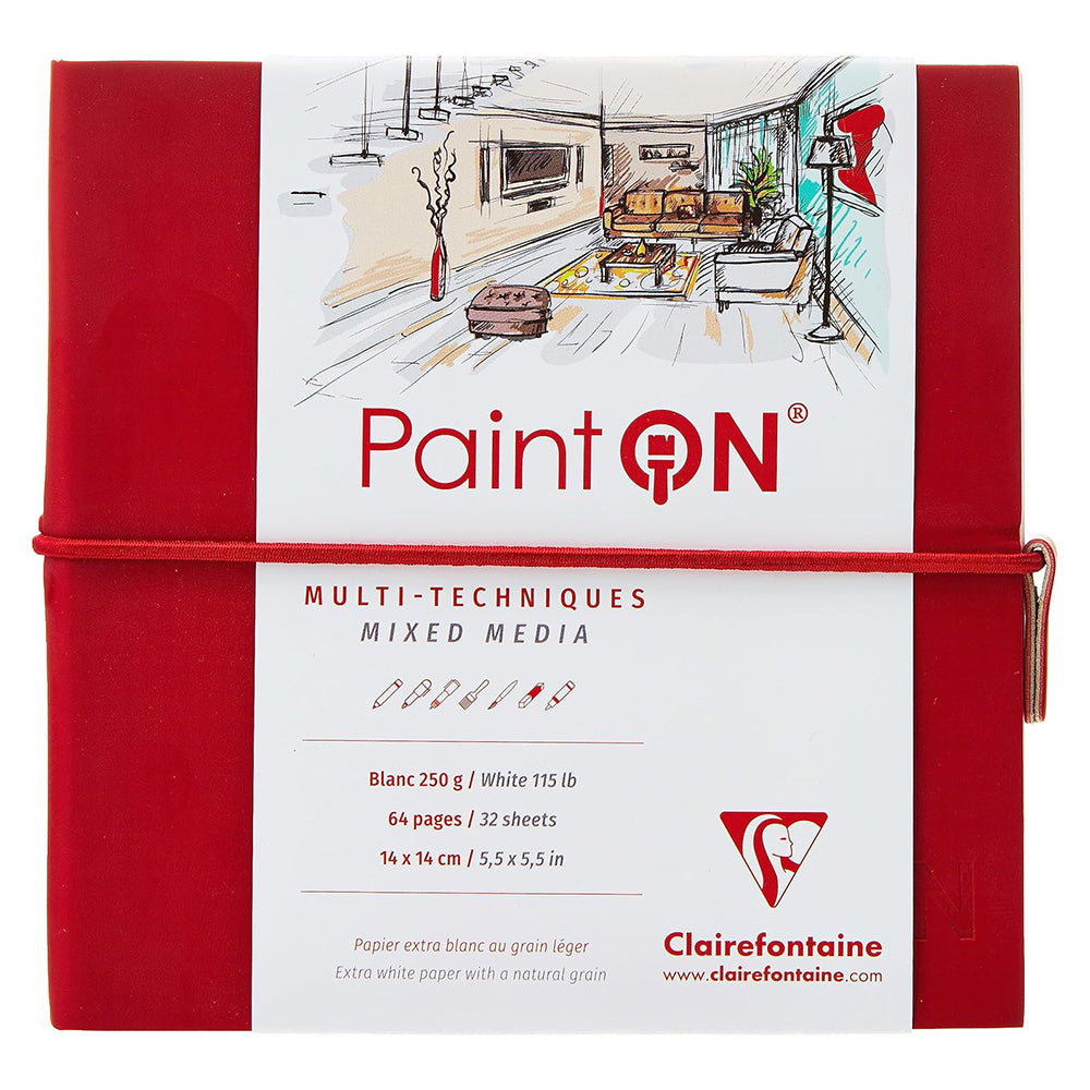 CLAIREFONTAINE Paint ON Sewn Pad 14x14cm 250g White