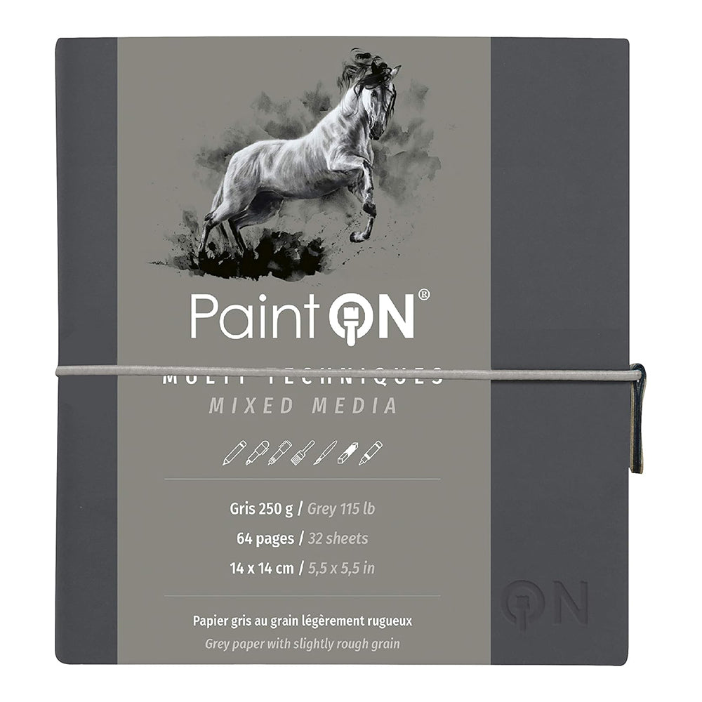 CLAIREFONTAINE Paint ON Sewn Pad 14x14cm 250g Grey