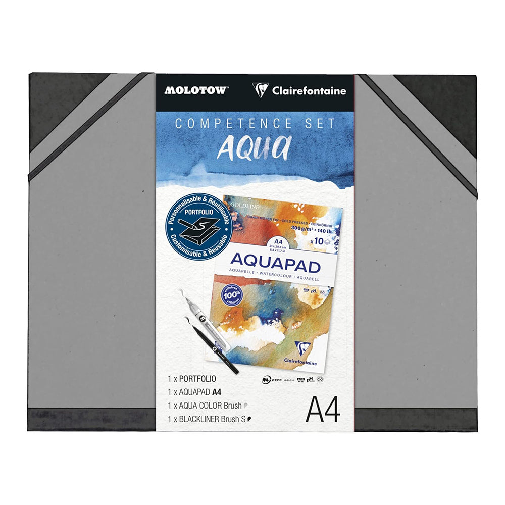 CLAIREFONTAINE Competence Aqua Set A4 Pad+Portfolio 26x33cm