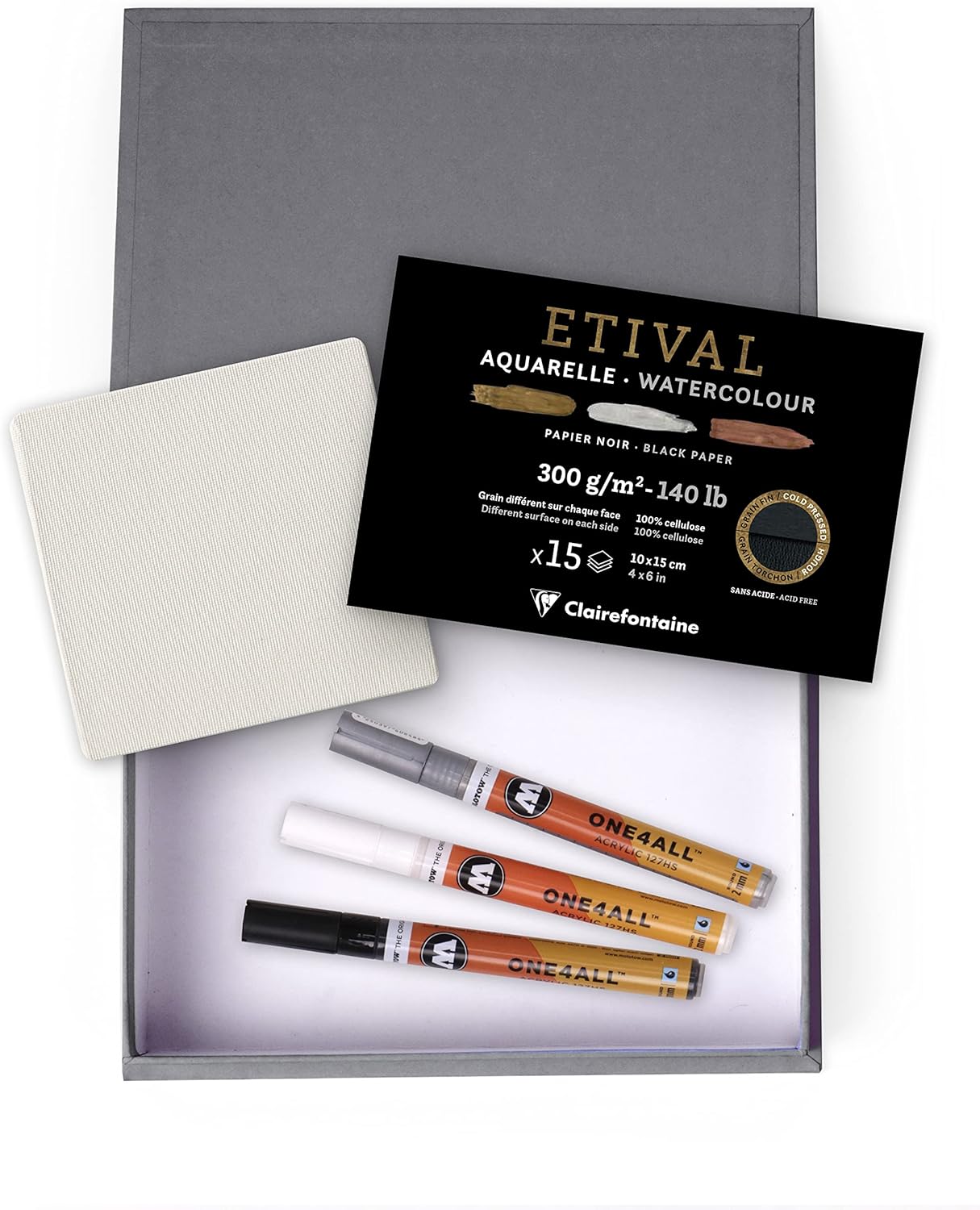 CLAIREFONTAINE Competence Acryl Set A6 Pad+Box 18.5x14.5x3.6cm