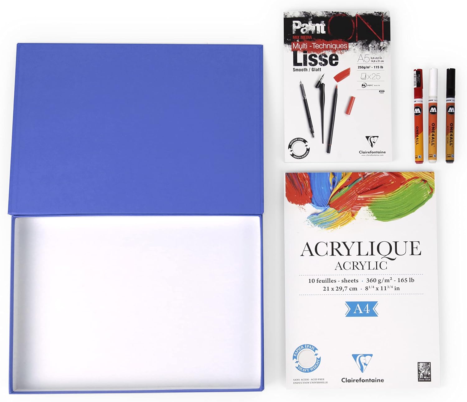 CLAIREFONTAINE Competence Acryl Set A4 Pad+Box 33x23.2x3.6cm