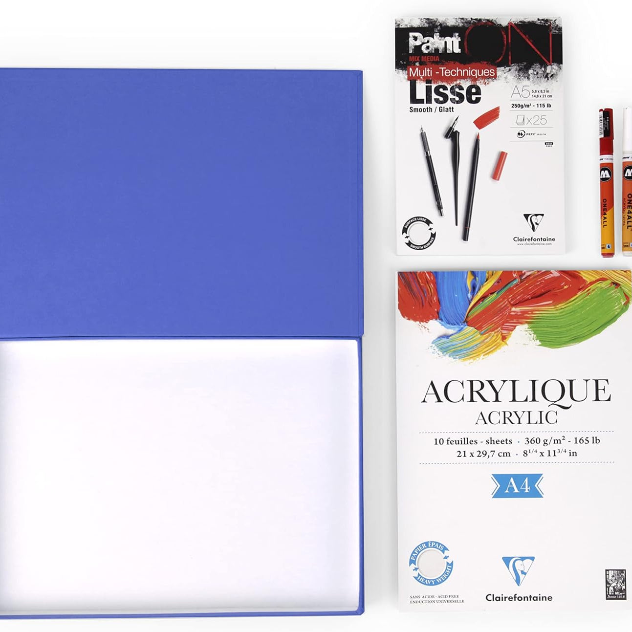 CLAIREFONTAINE Competence Acryl Set A4 Pad+Box 33x23.2x3.6cm