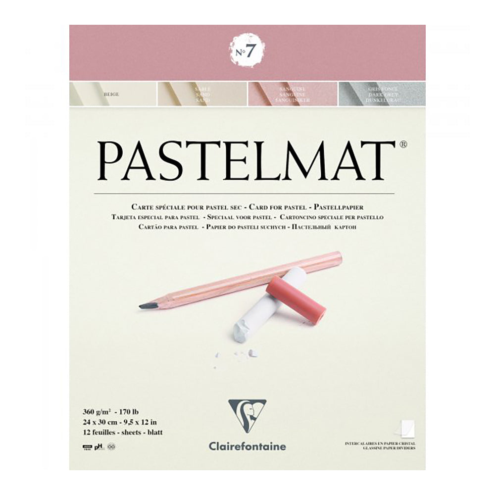 CLAIREFONTAINE Pastelmat Pad 360g 30x40cm 12s No.7 4 Shades