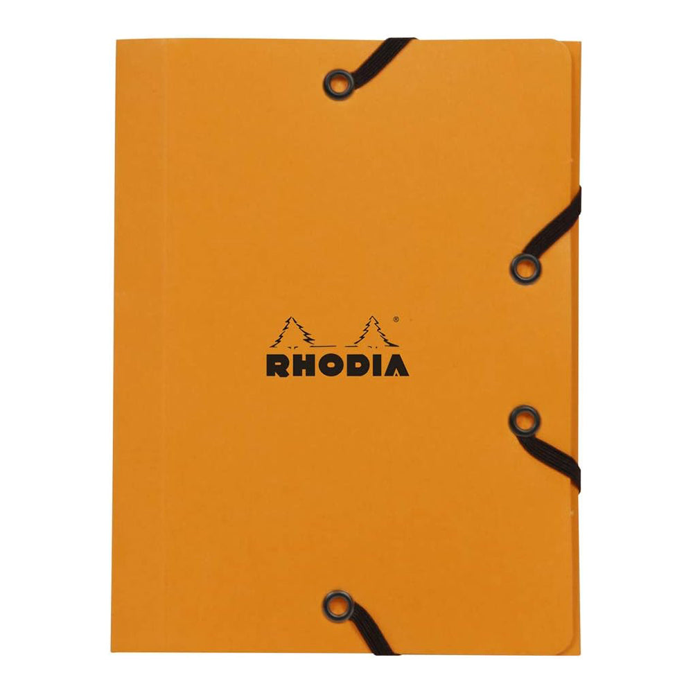RHODIA 3-Flap Elasticated Folder 12x16cm Orange