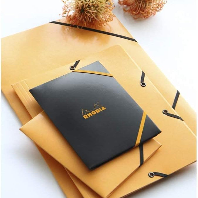 RHODIA 3-Flap Elasticated Folder 24x19cm Orange