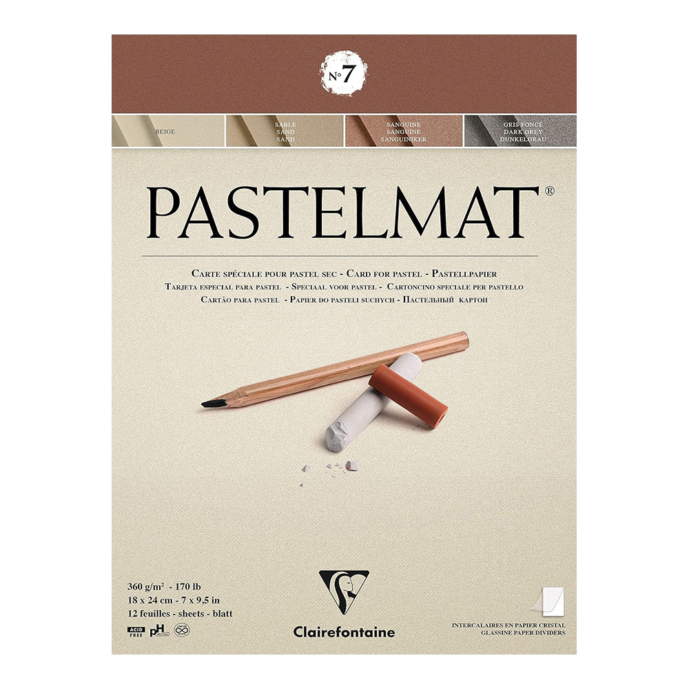 CLAIREFONTAINE Pastelmat Pad 360g 18x24cm 12s No.7 4 Shades