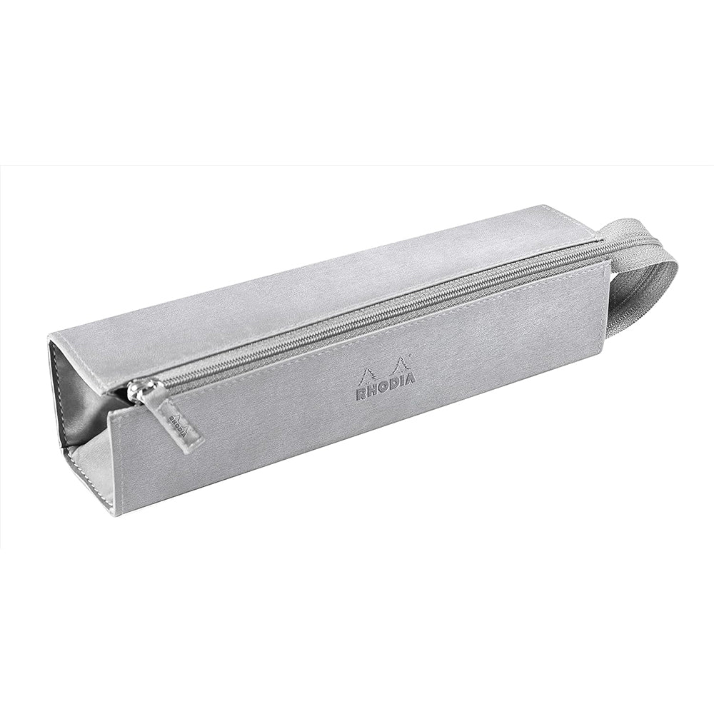RHODIArama Zippered Hard Pencase 23x5x5cm Silver