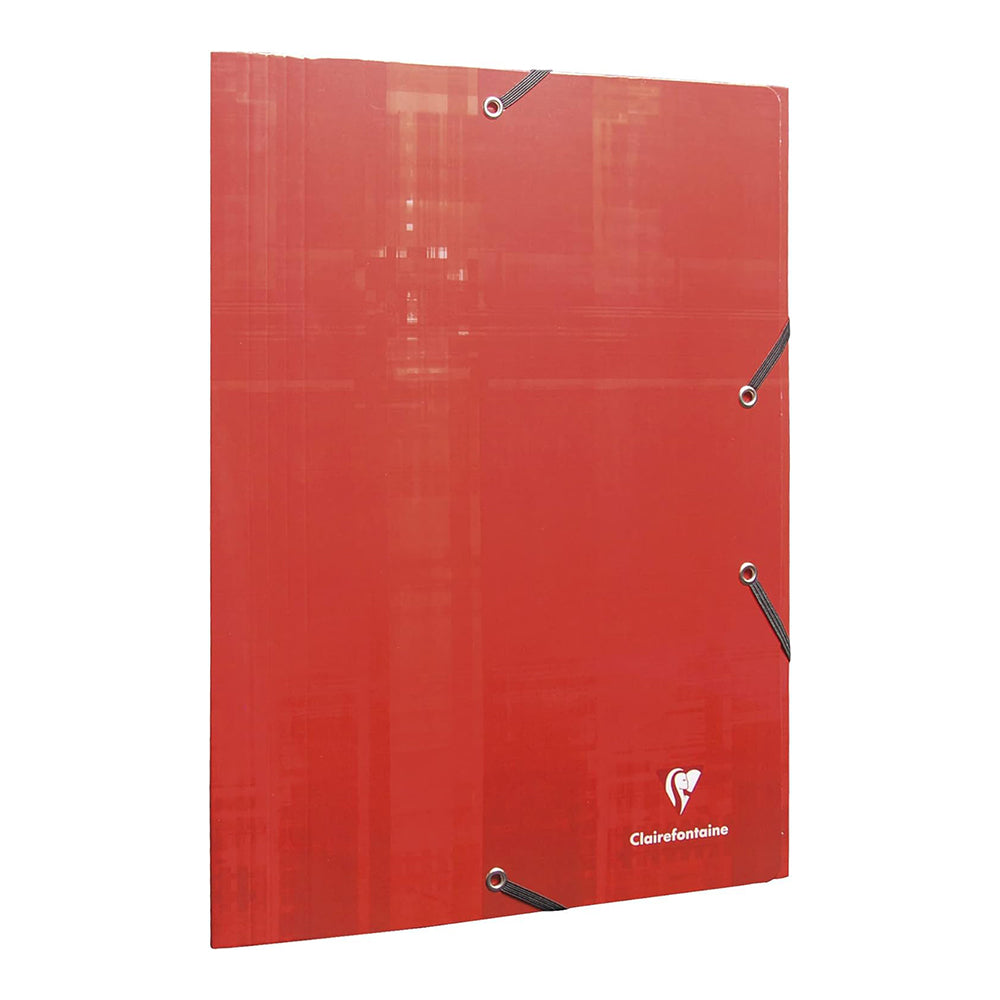 CLAIREFONTAINE Elastic Folder 3 Carton Flaps 24x32cm Red