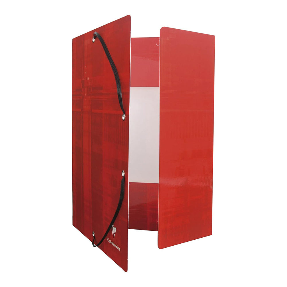 CLAIREFONTAINE Elastic Folder 3 Carton Flaps 24x32cm Red