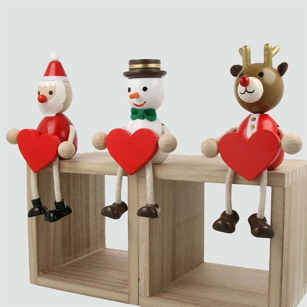 MARK'S Hracky Xmas Wooden Doll Heart Santa Claus 1232568