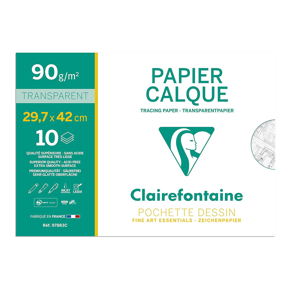 CLAIREFONTAINE Tracing Paper Pouch A3 90/95g 10s