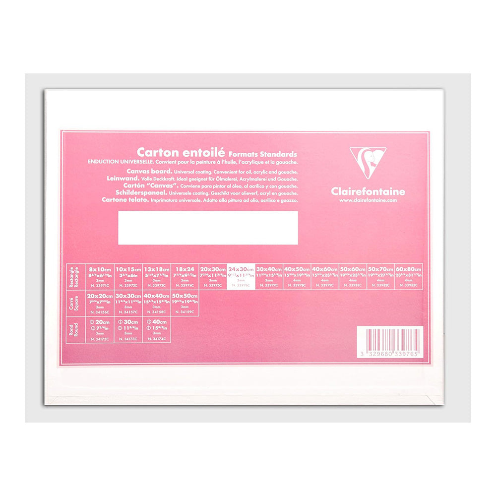 CLAIREFONTAINE Canvas Board White 3mm 24x30cm