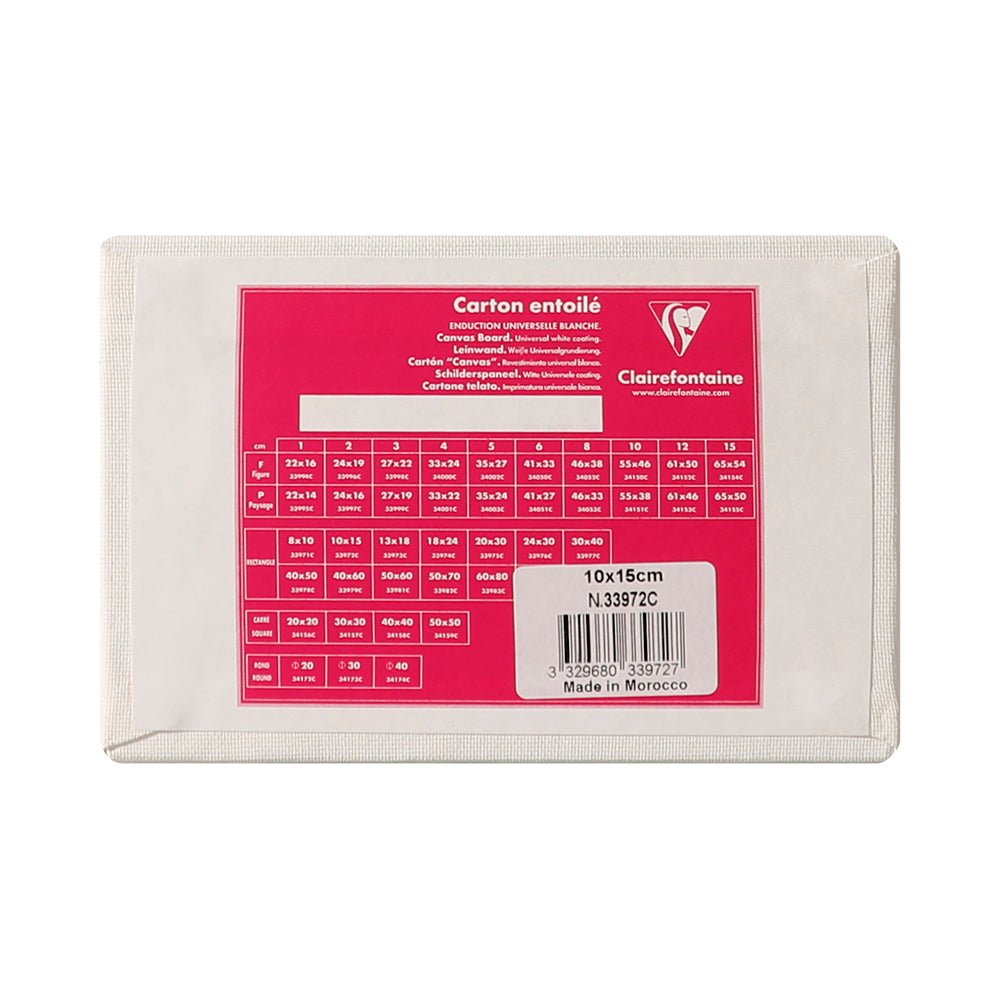 CLAIREFONTAINE Canvas Board White 3mm 10x15cm