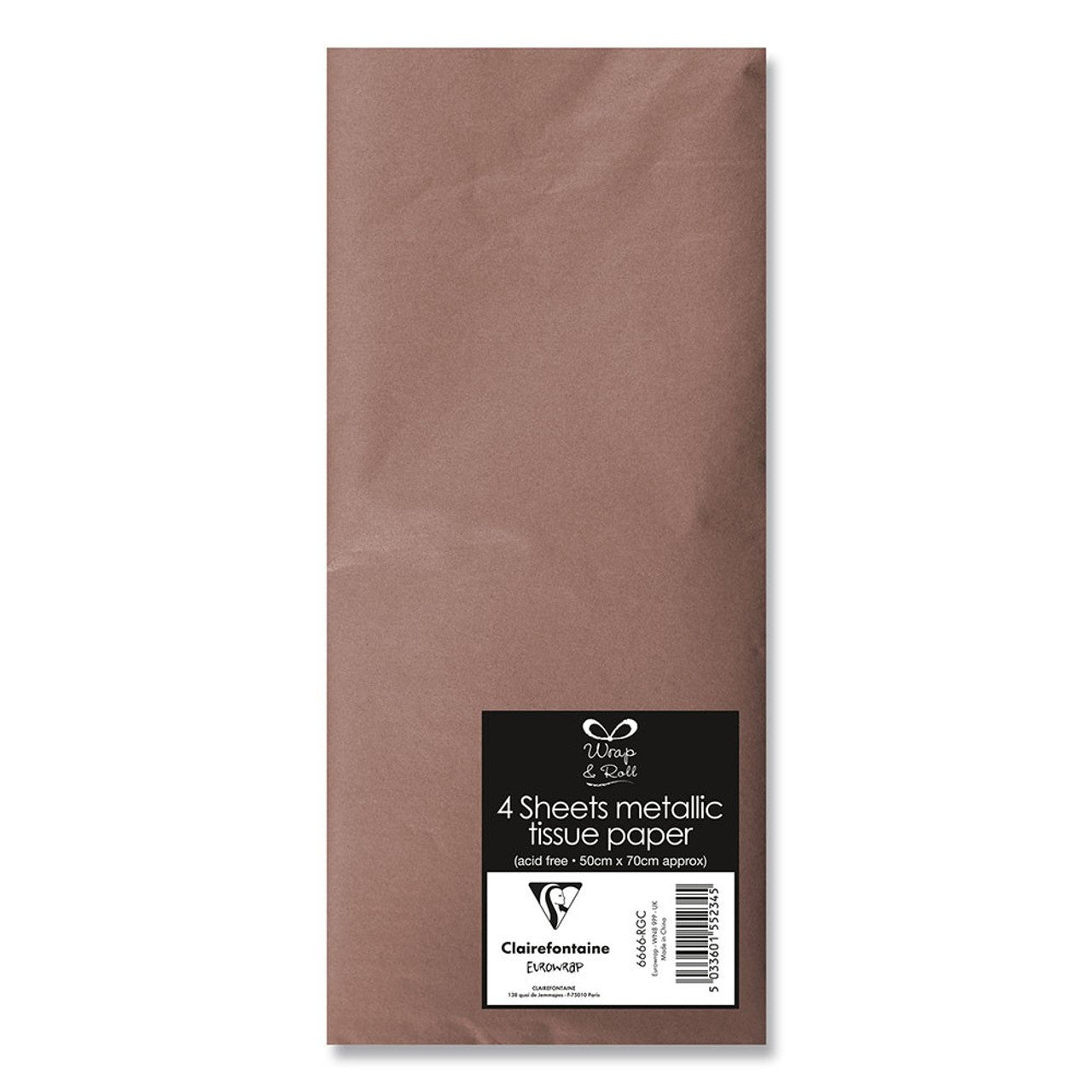 CLAIREFONTAINE Tissue Paper Metallic 18g 50x70cm 4s Rose Gold