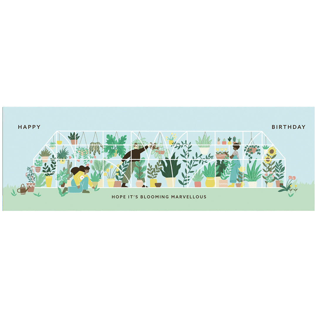 OHH DEER Card Green House Concertina Birthday