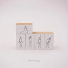 SPARKING MOMENTS Rubber Stamp Set Swimming Pool Girl Stretching