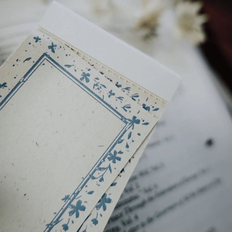 MEOW ILLUSTRATION Letterpress Memo Pad Bluets
