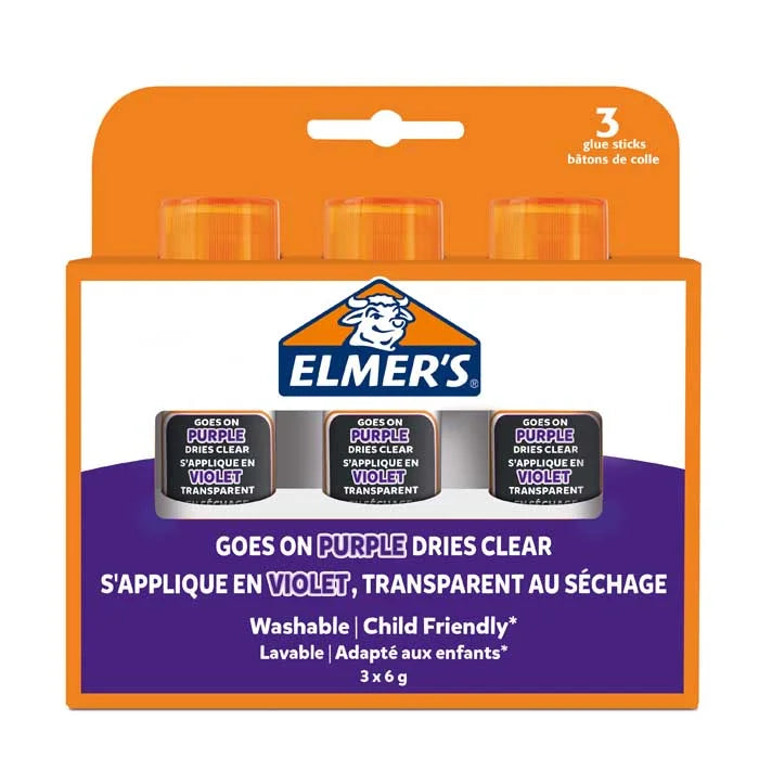 ELMERS Glue Stick 3x6g Disappearing Purple