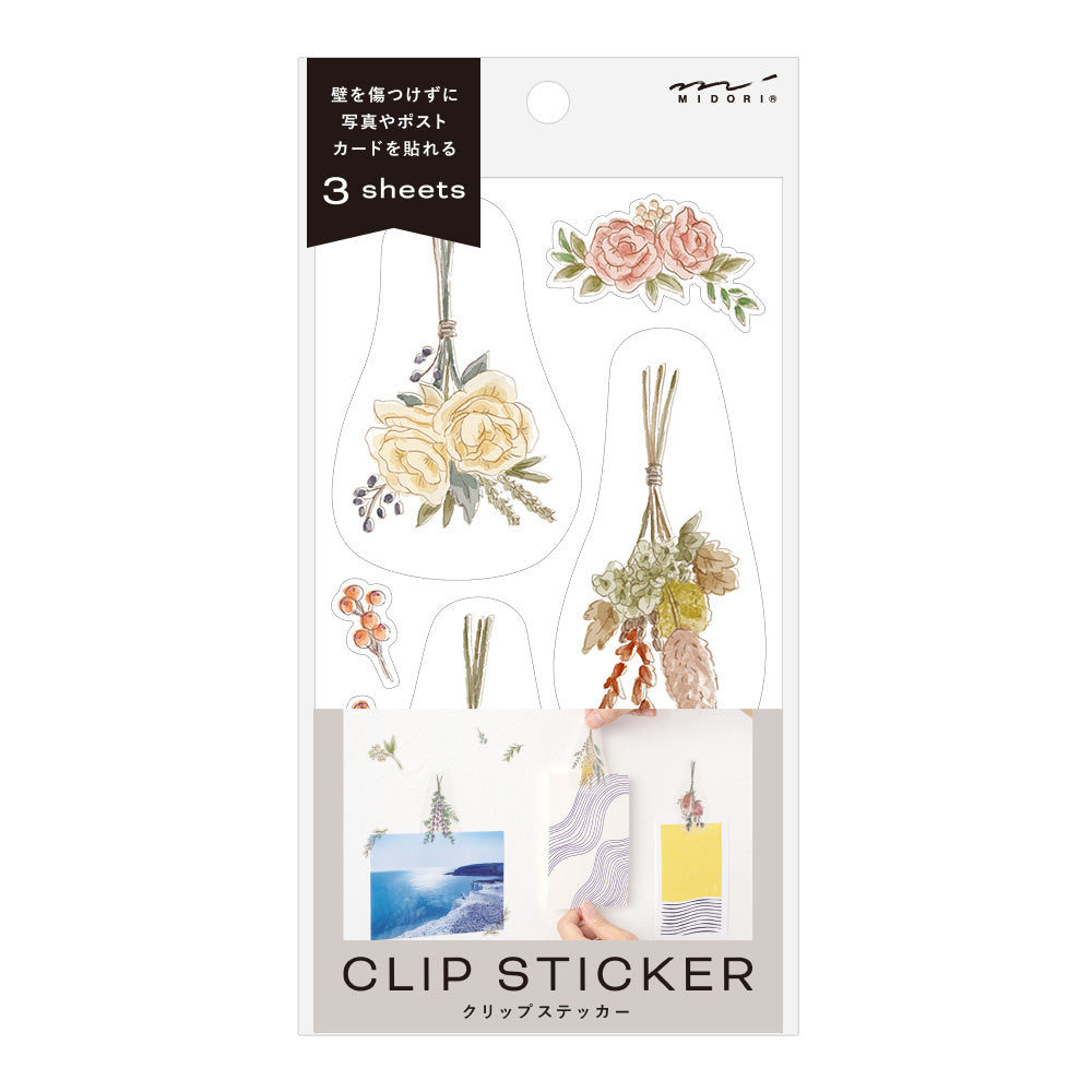 MIDORI Clip Sticker Dried Flower