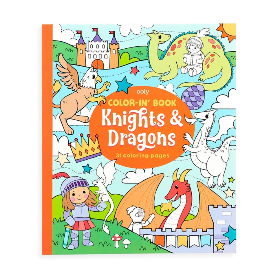 OOLY Color-in Book-Knights & Dragons 1233836