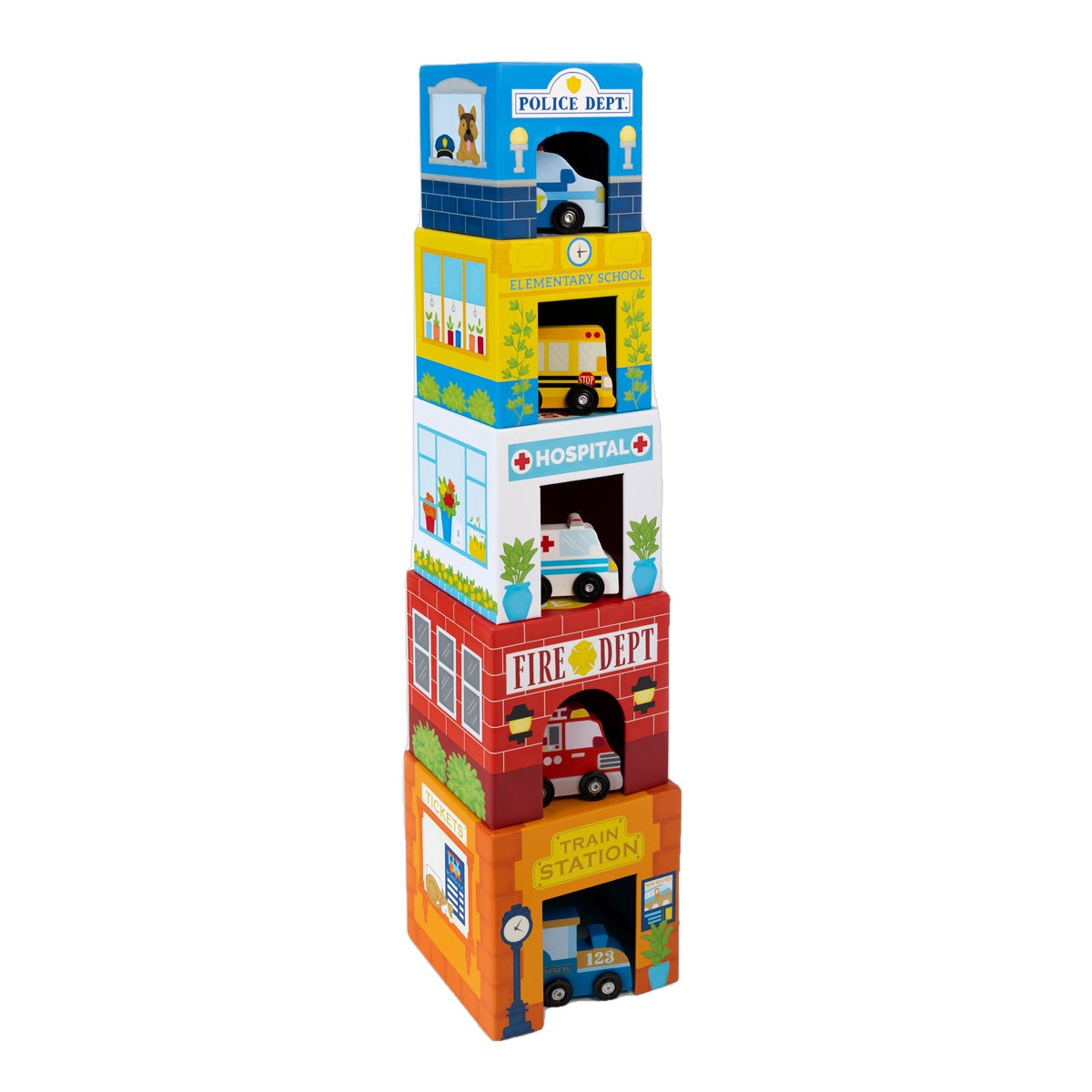 OOLY Stackables Nested Cardboard Toy-Busy City 1233855