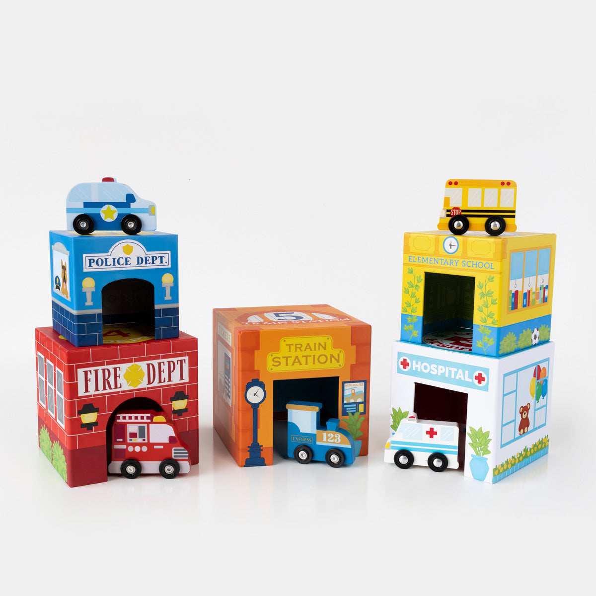 OOLY Stackables Nested Cardboard Toy-Busy City 1233855