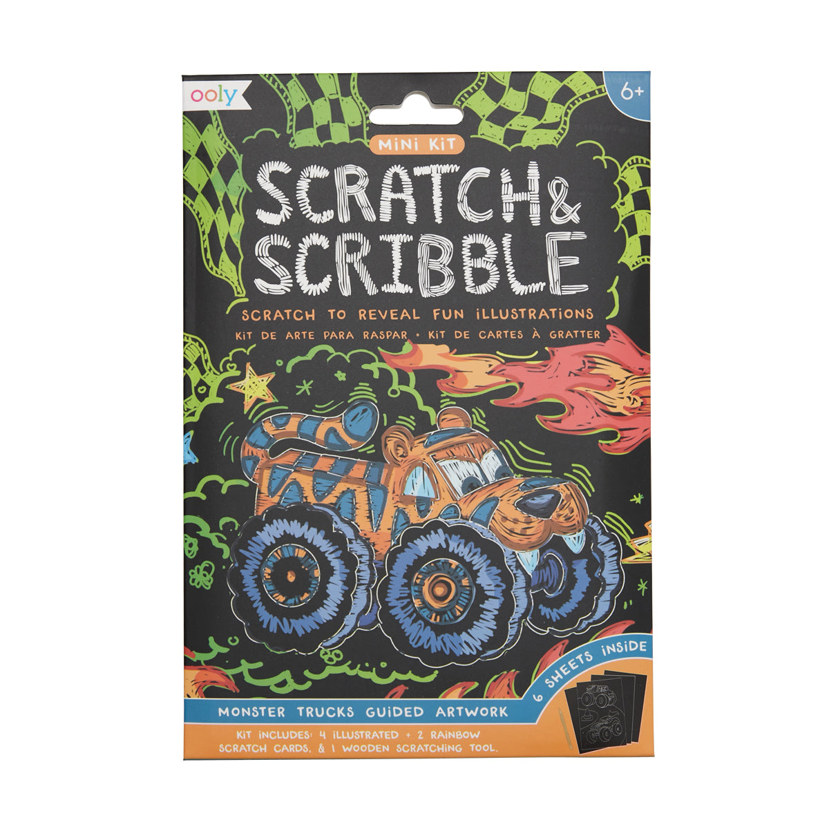 OOLY Mini Scratch & Scribble Art Kit-Monster Truck 1233845