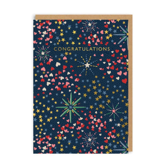 OHH DEER Card Congratulations Fireworks