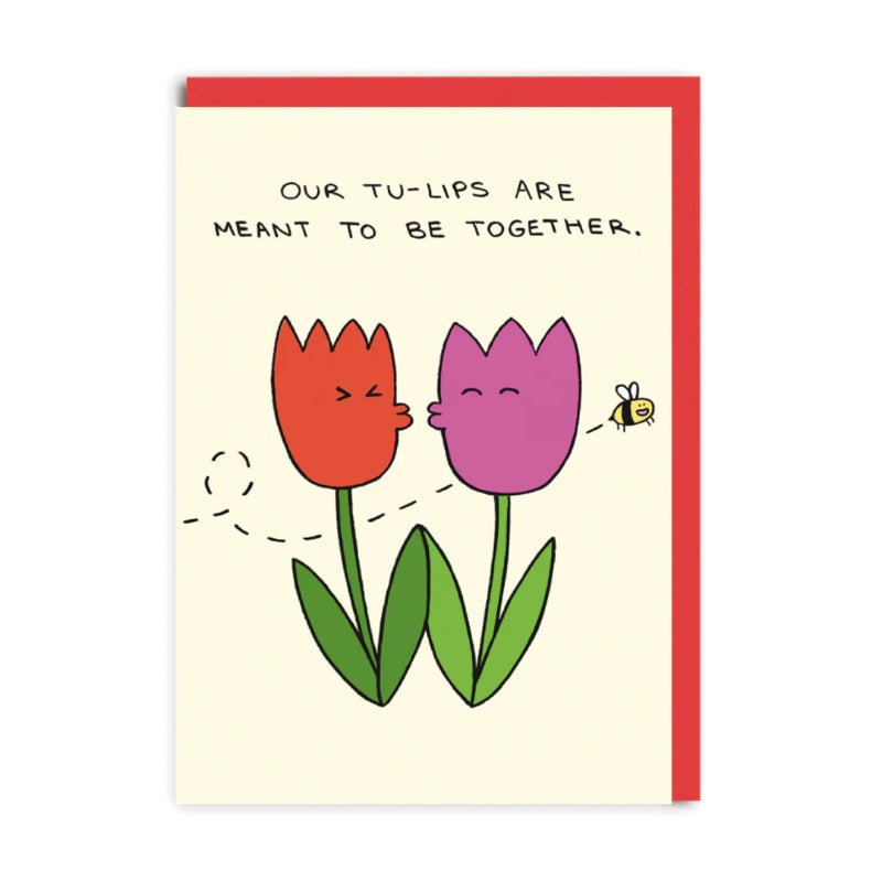 OHH DEER Card Two Lips Tulips