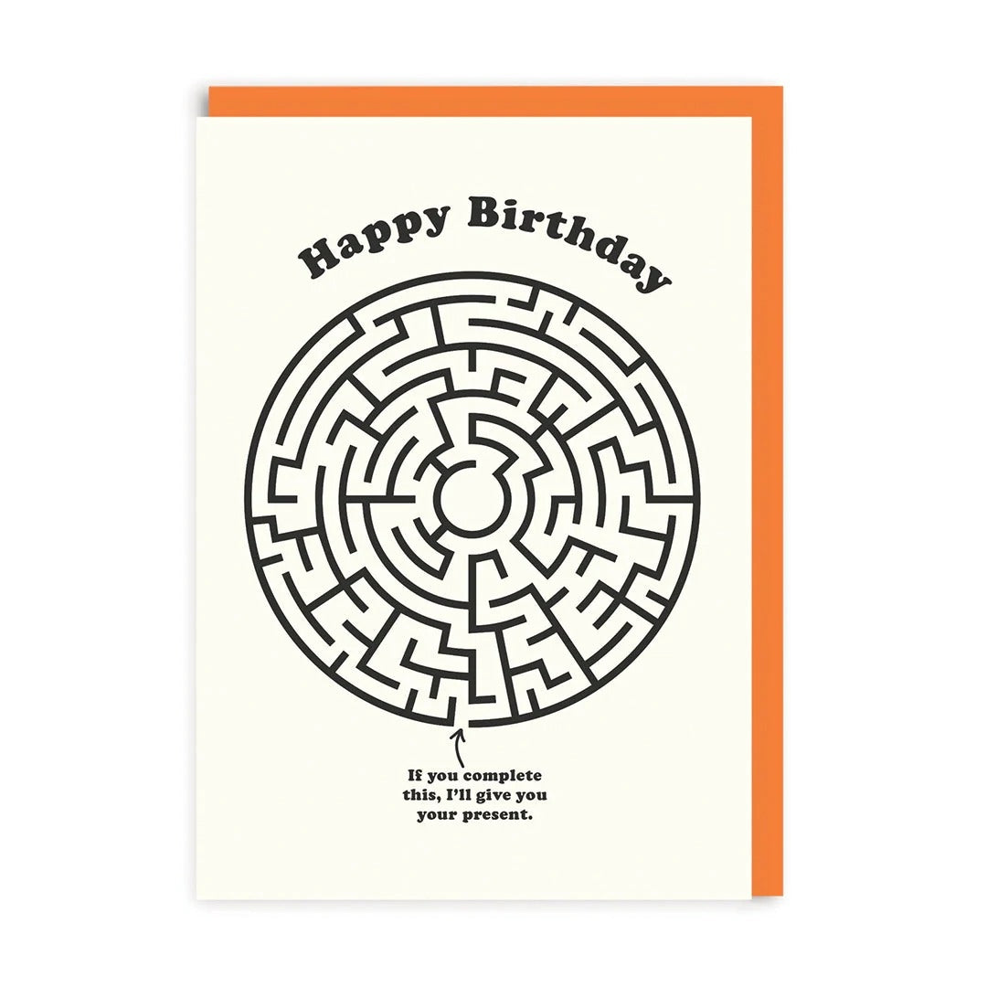 OHH DEER Card Happy Birthday Maze