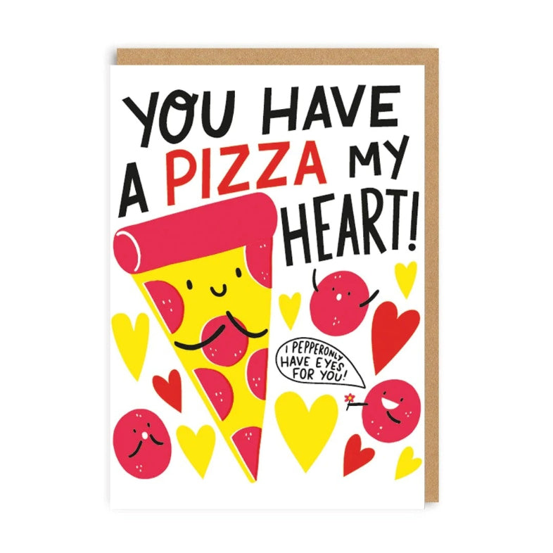 OHH DEER Card Pizza my Heart