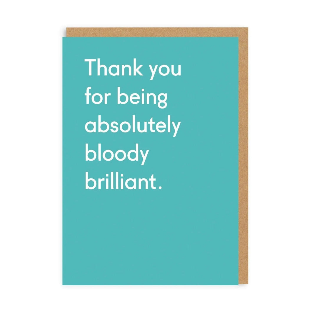 OHH DEER Card Thank You Being Bloody Brilliant
