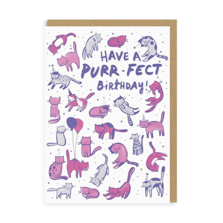 OHH DEER Card Purrfect Birthday