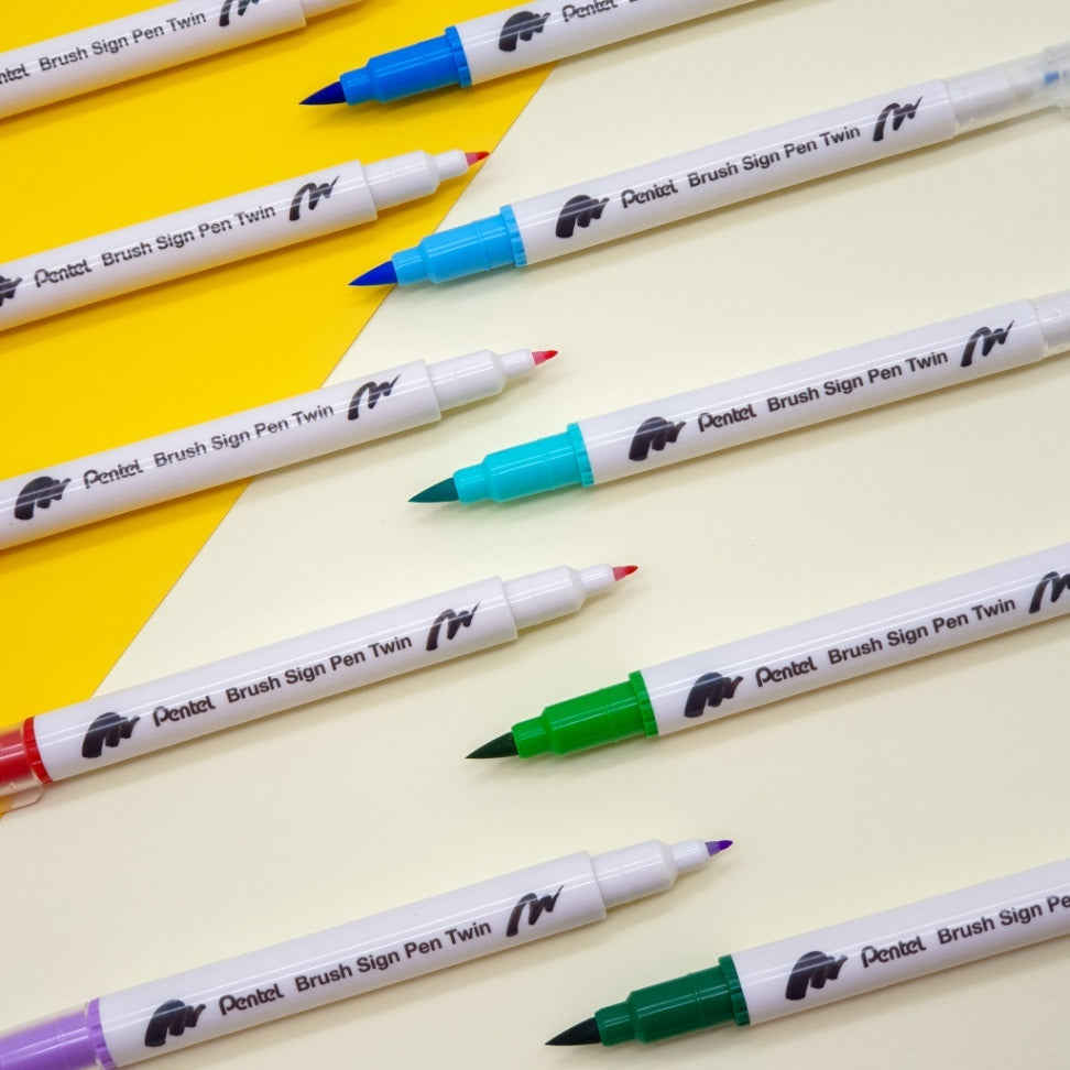 PENTEL Brush Sign Pen Twin-30 Colours Set