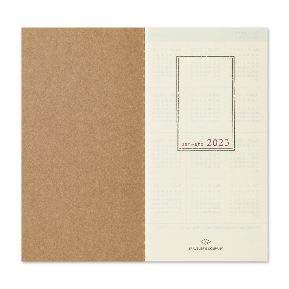 TRAVELERS Notebook 2023 2nd Half Weekly+Memo Refil