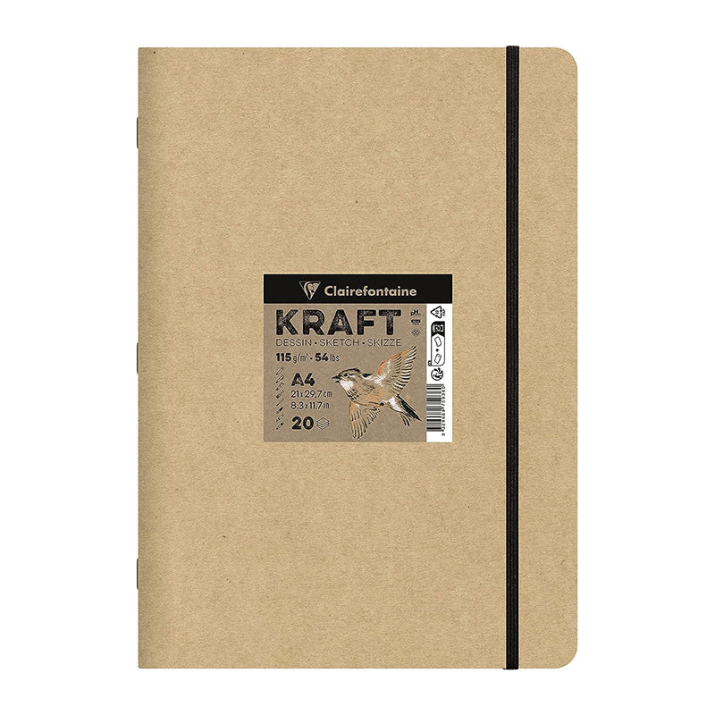 CLAIREFONTAINE Plain Kraft Stapled Book 115g A4 20s Default Title
