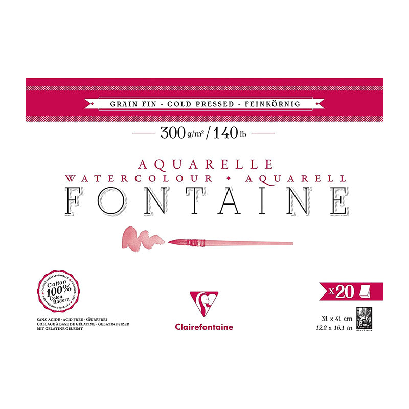 CLAIREFONTAINE Fontaine 4 Sides Cold Pressed 300g 31x41cm 20s Default Title