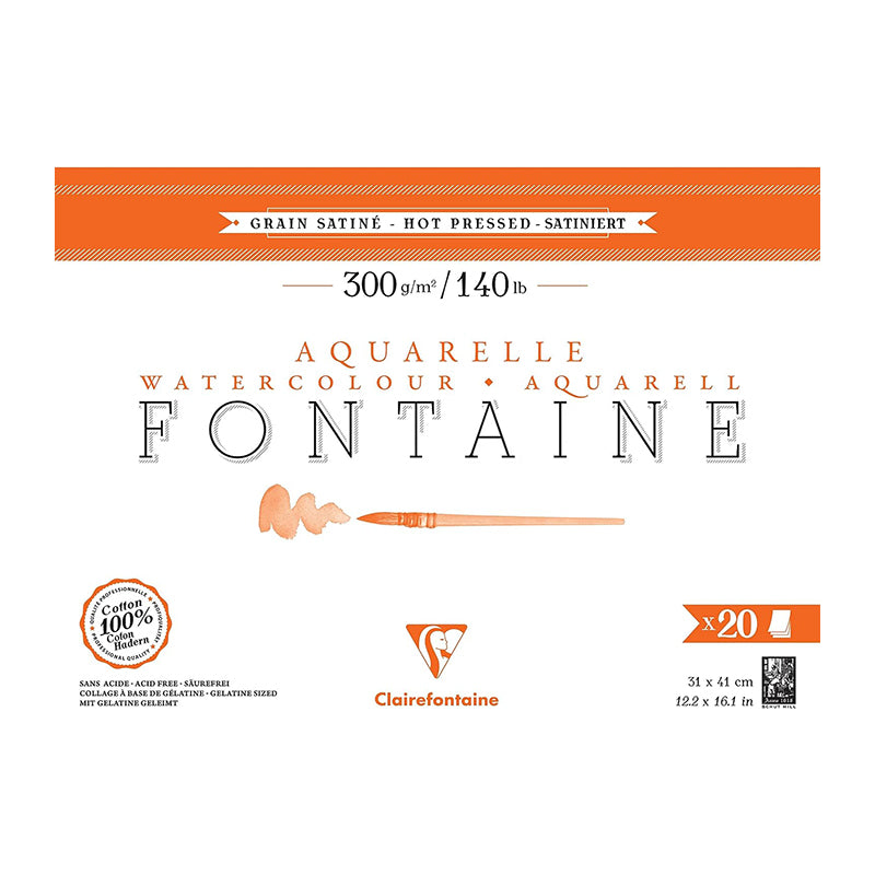 CLAIREFONTAINE Fontaine 4 Sides Hot Pressed 300g 31x41cm 20s Default Title