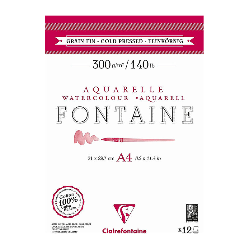 CLAIREFONTAINE Fontaine 2 Sides Cold Pressed 300g A4 12s Default Title