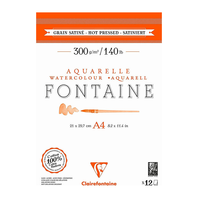 CLAIREFONTAINE Fontaine 2 Sides Hot Pressed 300g A4 12s Default Title