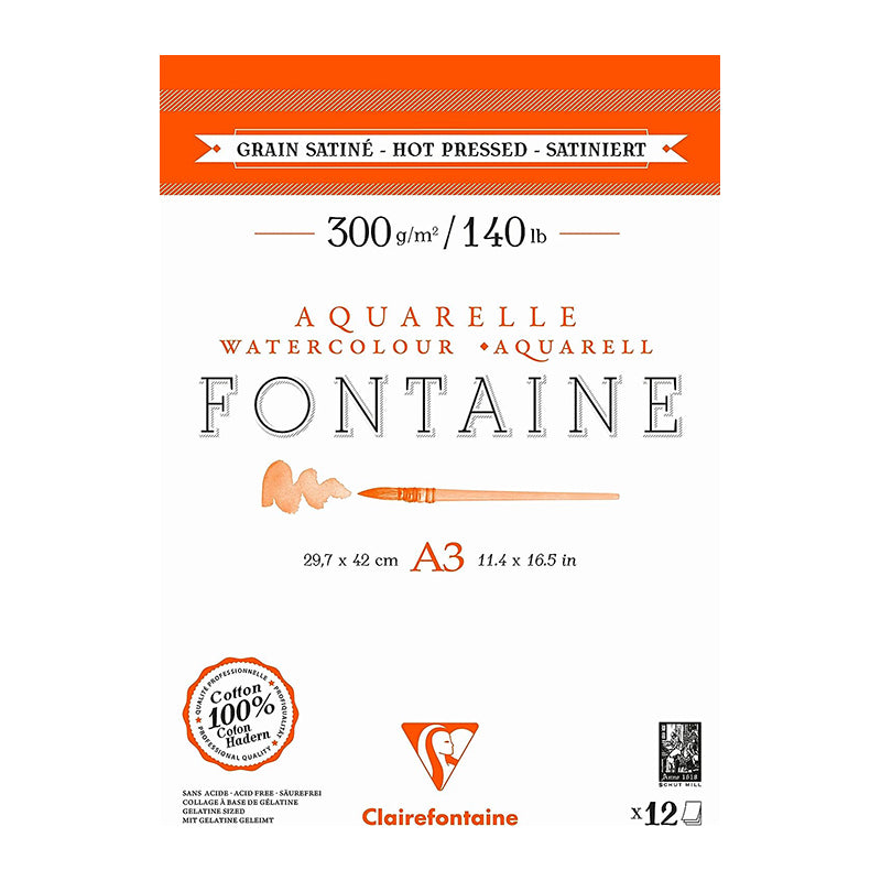 CLAIREFONTAINE Fontaine 2 Sides Hot Pressed 300g A3 12s Default Title