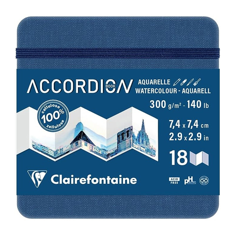 CLAIREFONTAINE Accordion Book Medium Fine Grain 300g 7.4x7.4cm 18p Default Title